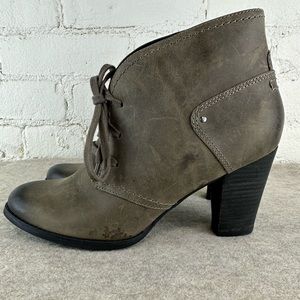 Clarks Artisan Alpine Melt Leather Lace Up Bootie Burnished Toe Women’s Size 9